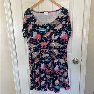 Dinosaur Print Dress 3xl plus Cowcow